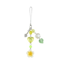 BEEFLYING Hibiscus Flower Phone Charm Cute Y2K Cell Phone Strap Aesthetic Star Heart Shell Beach Bag Keychain Accessories Decor, Olive