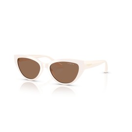 Vogue Eyewear Girls' VJ2026 Butterfly Sunglasses, Ivory/Dark Brown, 50 mm