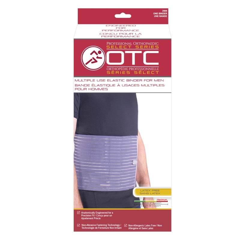 OTC Abdominal Binder for Men, Ribbed Elastic Compression, Select Series