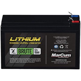MarCum Lithium 12V 10AH LiFePO4 Brute Battery | Ice Fishing Gear | Ice Fishing Accessories | Tech Gadgets for Fishing | Fishing Gear and Equipment