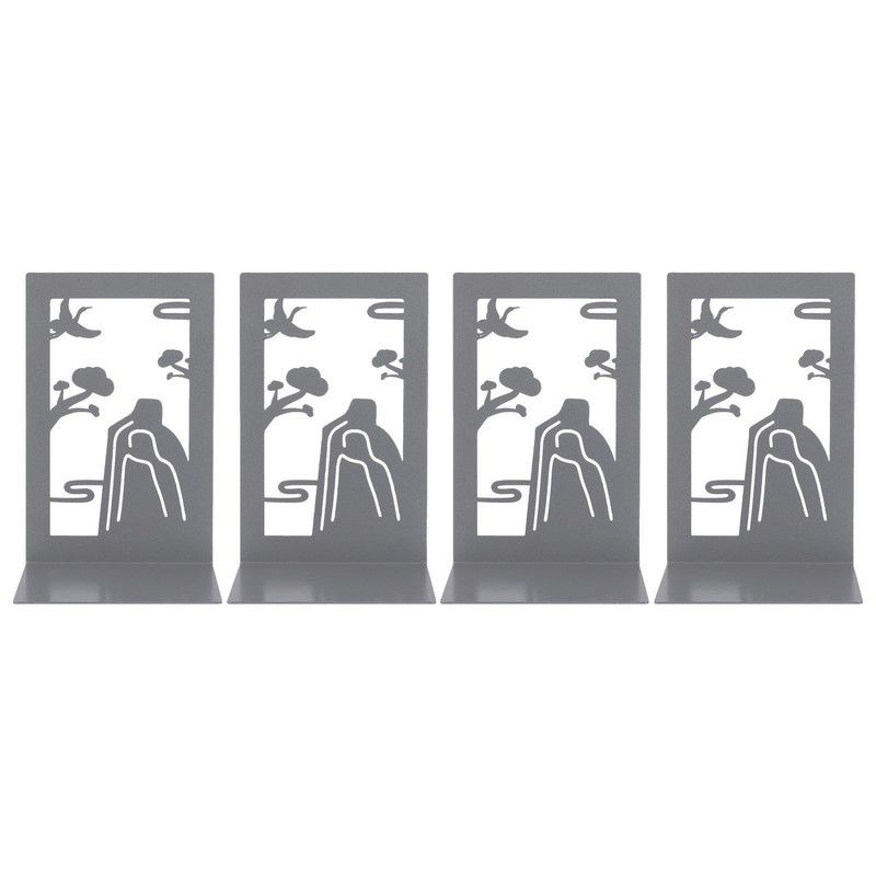 4 Pcs Metal Bookends Anti Slip Exquisite Beautiful Unique Design