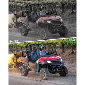 SAUTVS Front Fender Flares Compatible with Honda Pioneer 700-2 700-4 2014-2025, Combined Front Mud Flaps Mud Guard Extension Accessories, 2 Sets, Replace# 08P70-HL3-600