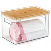 Hudgan Stackable Storage with Bamboo Top for Laundry Room Organization,