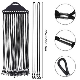 BLeezm 12 Stücke Brillenband Schwarz, Brillenbänder Damen, Sonnenbrille Schnur, Sonnenbrille Damen mit Kette, Brillenkette Schwarz, Verstellbar Sonnenbrillen Kette Brillenschnur