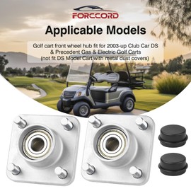 Forccord 2-Pack Golf Cart Front Wheel Hub Assembly Fit for 2003-up Club Car DS & Precedent Gas & Electric Golf Carts Club Car Wheel Bearing Replacement#102357701