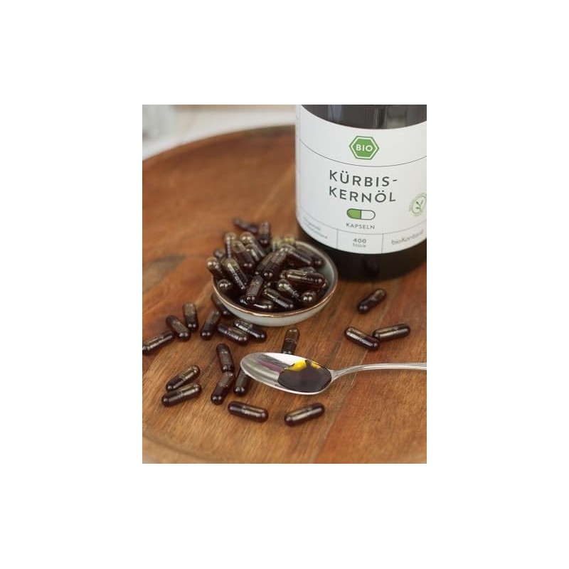 Organic Pumpkin Seed Oil Capsules, Pack of 400 Vegetable Capsules,