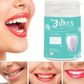 3 Days Teeth Whitener Mint Deep Cleaning and Remineralizing Tooth Powder Pearl Powder - Stain Remover & Polisher for Brighting White Teeth in 5 Days(Green)