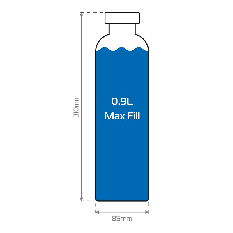 Oxford Aqua Water Bottle Insulated Flask, 1.0L, OX836, Black