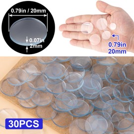 OIIKI 30 PCS Glass Top Bumpers, Anti Slip Round Pads, 2mm Thickness - Clear Rubber Spacers for Table, Kitchen, Laptop (Non-Adhesive)