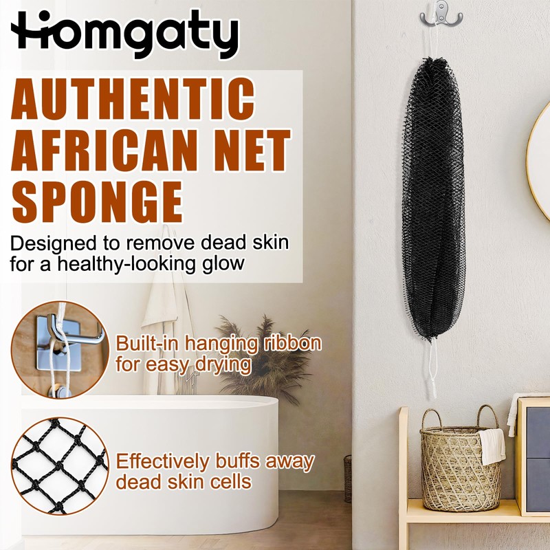 Homgaty African Net Sponge 2 Pack - Exfoliating Bath Sponge
