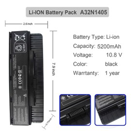 Gomarty A32N1405 Laptop Battery Compatible with ASUS G551 G551JK G551JM G551JW G58JK G58JM G771 G771JK G771JM G771JW GL551 GL551JK GL551JW GL551JM GL551JM-DH71 GL771 GL771JM GL771JW N551 N751