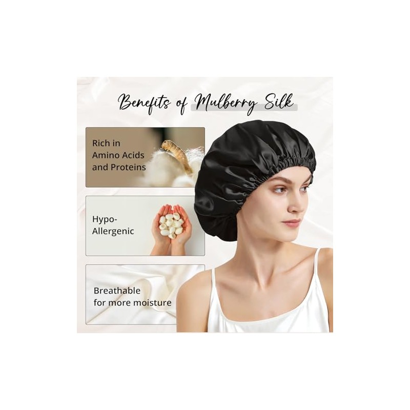 Wigi Gorro Seda 100 Morera Coletero Regalo Mujer Dormir Ducha