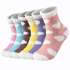Fluffy Socks - 5 Pairs Fluffy Socks Womens, Bed Socks for Womens, Warm Soft Winter Fuzzy Socks for Women