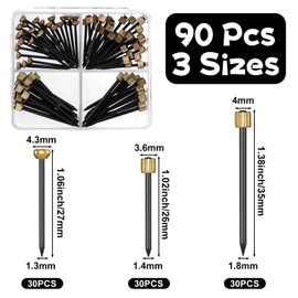90Pcs Picture Hanging Nails,Wall Pins for Hanging Pictures,Hang Nails for Wall Art Decorative Nail Frame Kit Hardware Tool Hangers for Claw Drywall Nail(3 Sizes Small Medium Large)