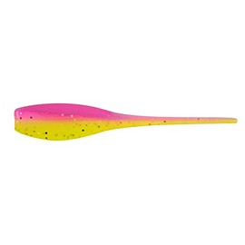 Bobby Garland Mo' Glo 2" Baby Shad Glow-in-the-Dark Soft Plastic Fishing Lure, Fishing Gear and Accessories, 18 per Pack, Electric Chicken