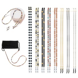 Damanse Eyeglass Chain,8 Pcs Eye Glasses Strap Holders around Neck For Women,Beaded Glasses Chain (8pcs-h)