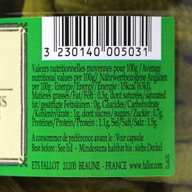 Edmond Fallot Cornichons Extra-Fins (Extra Fine Gherkin Cucumbers), 6.7 ounce jar