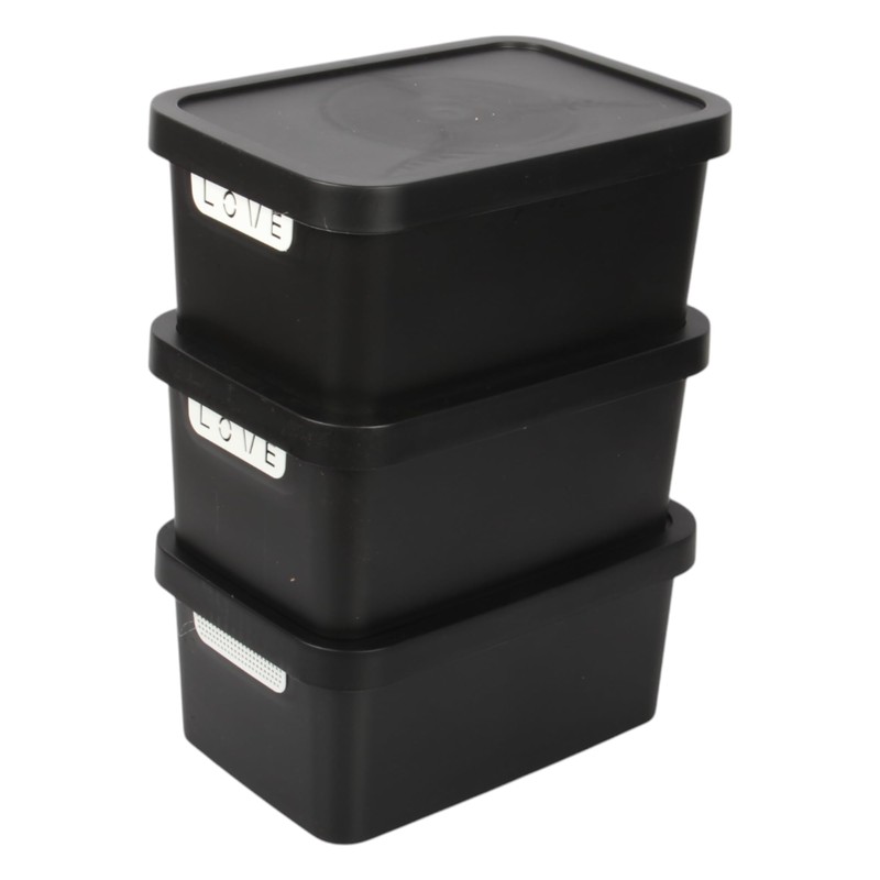 Jolie Max Plastic Storage Boxes with Lid, 3 Set of