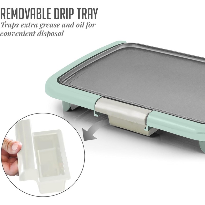 OVENTE Electric Griddle with 16 x 10 Inch Flat Non-Stick