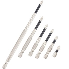 JONMON Phillips Bit Set, #2 S2 Steel Magnetic Impact Phillip Head Screwdriver Screw Drilling Driver Bits with Quick Change 1/4 Inch Double Slot Hex Shank for Power Hand Drill Tools