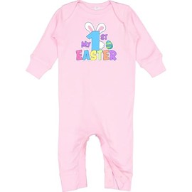 inktastic My 1st Easter 1 with Bunny Ears and Tail Baby Romper Coveralls 6 Months Pink 2eb3d