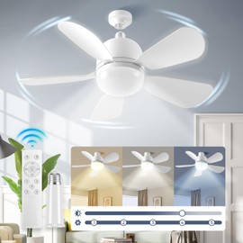 Socket Fan Light with Remote, 1500 Lumens Ceiling Fans with Lights 3 Color Dimmable, 19.7'' Socket Fan Light Replacement for Lightbulb Screw in Ceiling Fan for Bedroom Kitchen Living Room-E26/E27 Base