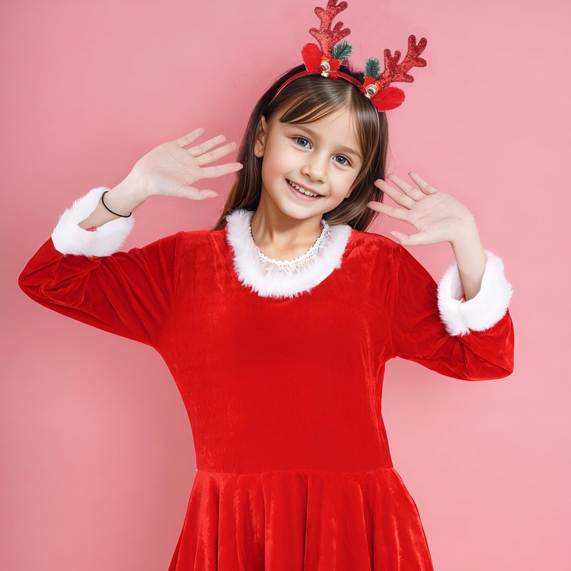 yeabwps Christmas HeadbandsGlitter Reindeer Antlers Headbands for Adults Kids Party