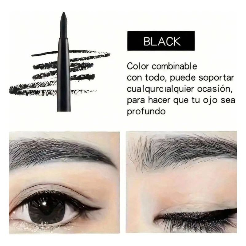 Delineador Negro 12pcs Impermeable Larga Duración Mate