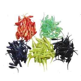 East Rain Tadpole Soft Bait for Fishing Lures(PVC/1.97inch/0.04oz/250pcs of Package/5 Colors)