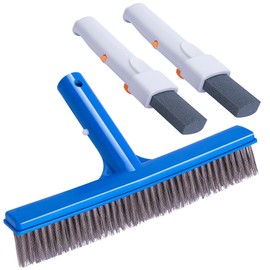 Adnee 3 Pcs Pumice Stone and Pool Brush Kit-Pumice Stones with Handle and 10" Stainless Steel Pool Brush-Pumice Stone Set to Remove Rust Spots Calcium Deposits