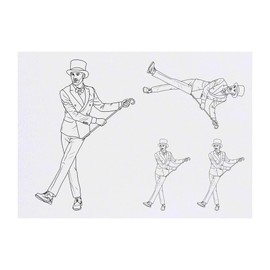 4 x 'Fancy Tap Dancer' Temporary Tattoos - Water Resistant, Skin-Safe, Non-Toxic Transfers, Mixed Sizes (TO00074332)