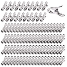 Cimeton 50Pcs Stainless Steel Greenhouse Clips, Heavy Duty Garden Clips Greenhouse Clamps with Large Open for Fixing Netting Cover Film Closing Snack Bags Clothes Pins (5.5cm/2.17inch)
