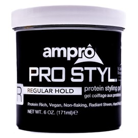 Ampro Pro Styl Styling Gel - Protects and Strengthens Your Strands - Non-Flaking, Alcohol Free, Vegan Formula - Flexible, Touchable Hold for All Hair Textures - Regular - 6 oz