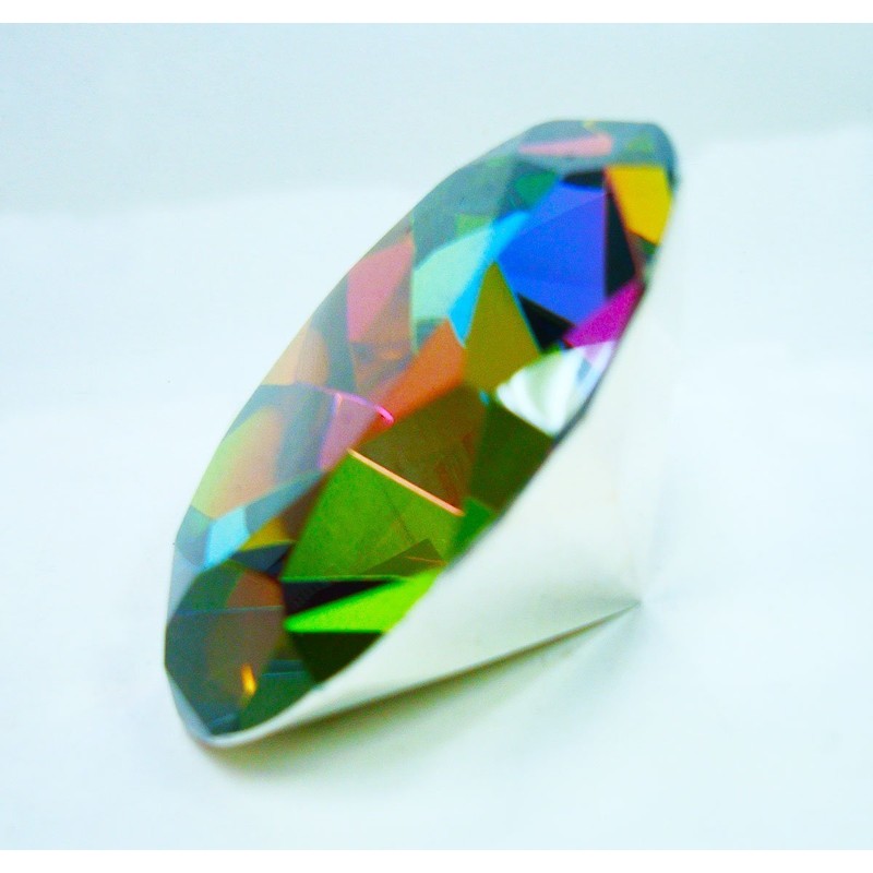 Dark Crystal AB Glass Diamond Paperweight 3.25"