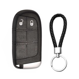 BOPRKTM Car Key Shell for Fiat-500X Freemont Jeep Renegade Cherokee Compass Chrysler Dodge Replacement Shell with 2 Buttons and Key Blank Replacement Part Compatible with Fiat Group Models