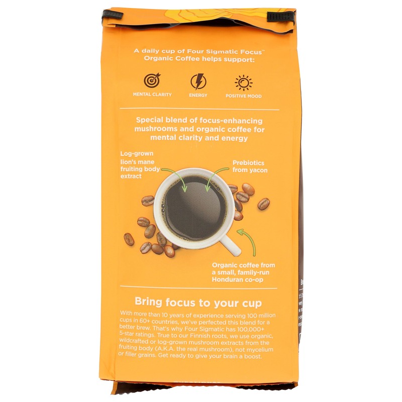 FOUR SIGMATIC Organic Lion's Mane Whole Bean Coffee, 10 OZ