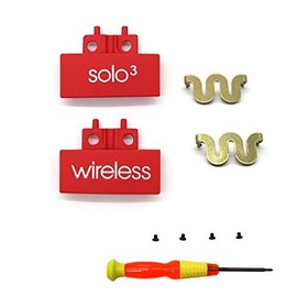 Solo - Piezas de repuesto de metal de 3 bisagras para auriculares inalámbricos Beats Solo3/Solo2, kit de reparación duradero, diadema de repuesto plegable de metal, clip de bisagra (rojo)