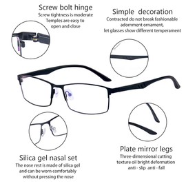 ALWAYSUV Retro Classic Black TR90 Full Format Myopia Myopia Glasses Transparent Lens Binoculars for Men and Women, black