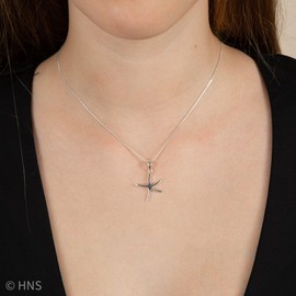 Heather Needham Sterling Silver Starfish Necklace on 16" silver chain- Size: 22mm X 20 mm. 8166/16