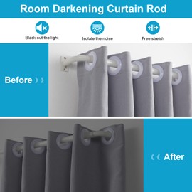Room Darkening Curtain Rod, 1 Inch Curtain Rods for Windows 84 to 120 inches, Wrap Around Window Curtain Rod for Blackout Curtain,Matte White