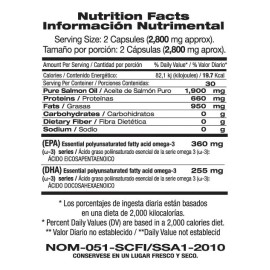 F&nt Omega 3 Ácidos Grasos: Ácido Graso De Salmón De Alaska. Sabor Natural / Cápsulas