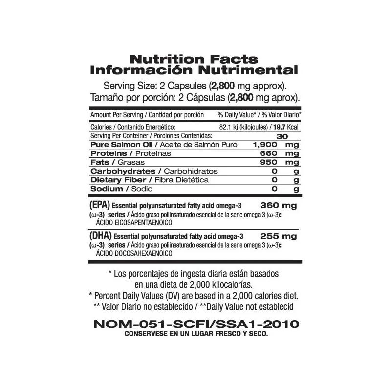 F&nt Omega 3 Ácidos Grasos: Ácido Graso De Salmón De