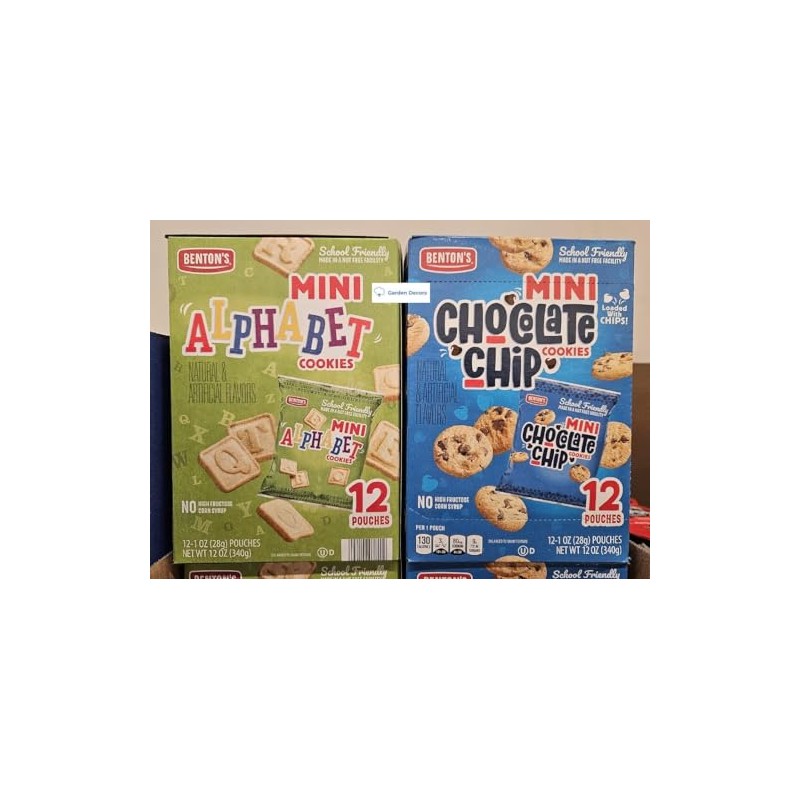 Benton's Mini Alphabet Cookies & Mini Chocolate Chip Cookies 12