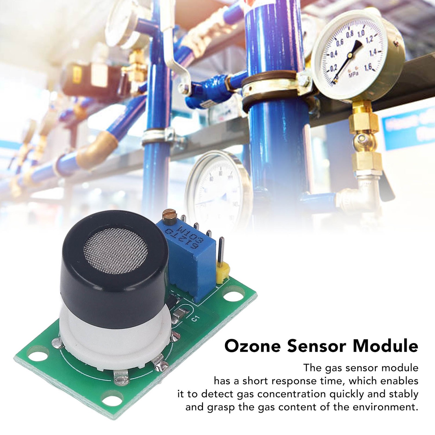 O3 Gas Sensor Module High Sensitivity Dual Panel TTL Signal Output Gas ...