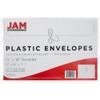 JAM PAPER Plastic Envelopes with Button & String Tie Closure