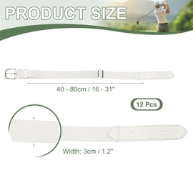 YELARXI Baseball Belt PU Leather Softball Belt, Adjustable Elastic Baseball Uniform Fit for Men Women Youth Football Exercises Climbing - (12 Pack, White)