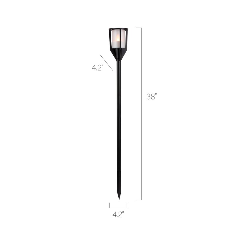 38 in H Black SolarIllumaflame™ Yard Stake Torch Lantern