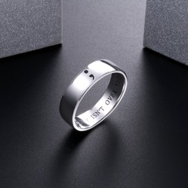 Inspirational Jewelry S925 Sterling Silver MY STORY ISN'T OVER YET; Semicolon Ring for Men Women or Unisex Width 6mm (9)