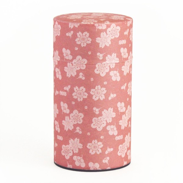 Yamako Tea Canister, Pink, Approx. Diameter 3.0 x 5.6 inches