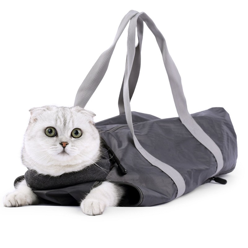 Cat Carrier Bag with Durable Handle Adjustable Neck Zipper Closure